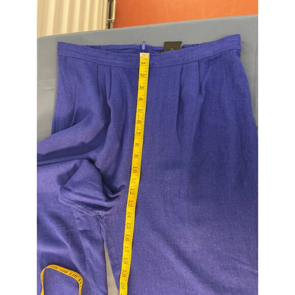 Citi Dress Linen Blend Casual Pants with Zipper in the Back Blue/ Purple Size 12 - Picture 7 of 12